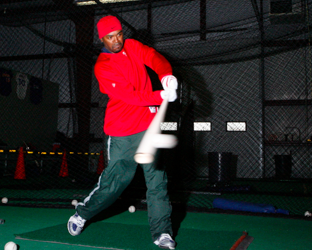 Philadelphia Phillies SS Jimmy Rollins hitting for power. 