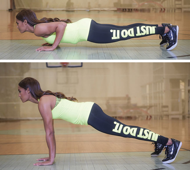 Skylar Diggins Low Plank to High Plank With Push-Up