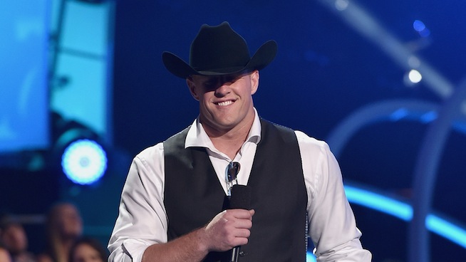 J.J. Watt Shows Perfect Tackling Form, Flattens Man on Stage at Zac Brown Band Concert 