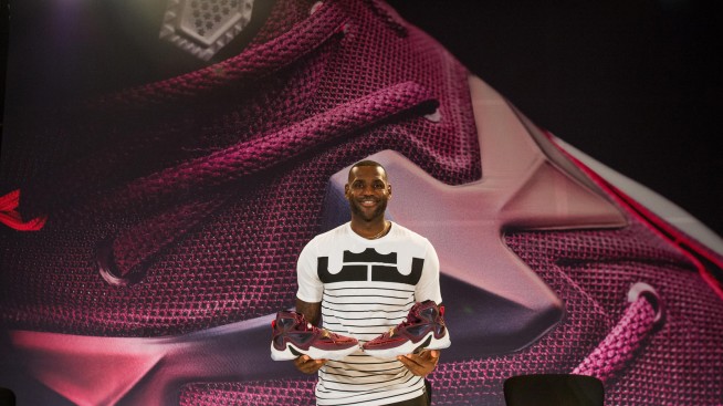 LeBron James with his 13th signature shoe from Nike