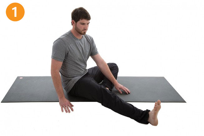 Bent-Knee Straddle Reach and Twist 1