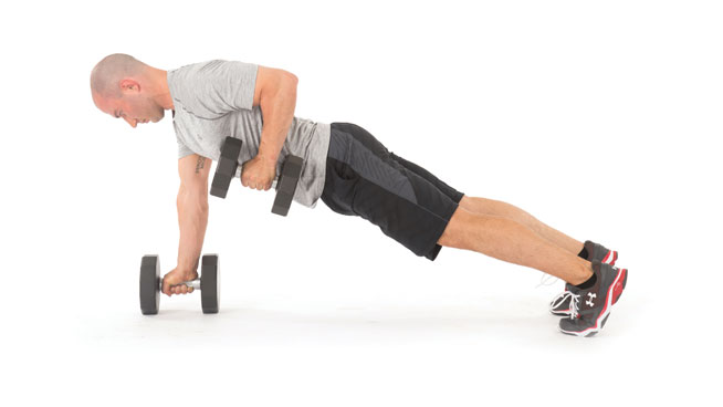 Dumbbell Push-Up to Row-3