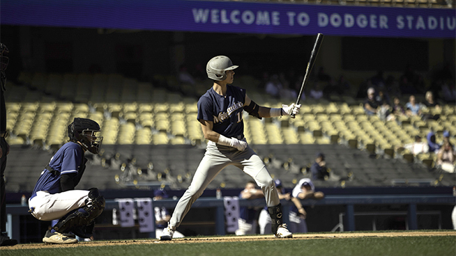 high school baseball player batting at the plate