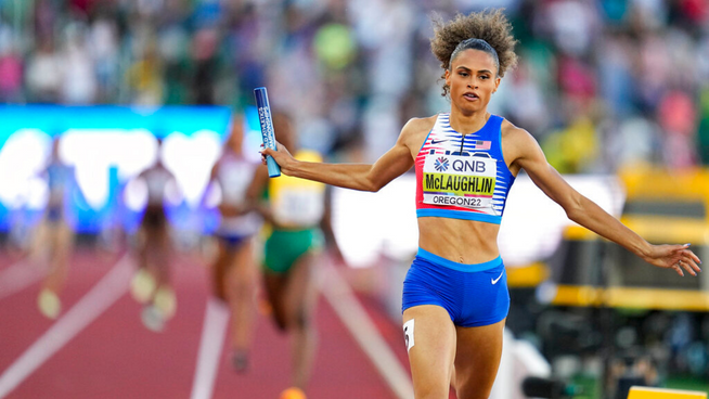 Sydney McLaughlin beats her own record in world championships