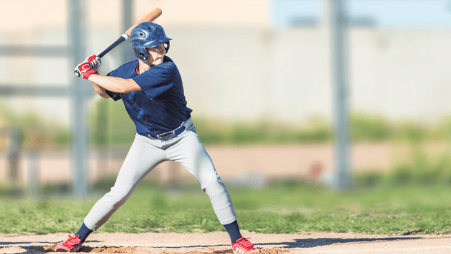 baseball player training in the off-season to hit