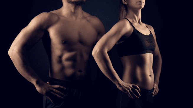 image of male and female athletes bodies from the neck down