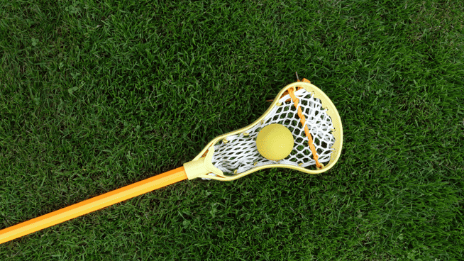 box lacrosse stick and ball