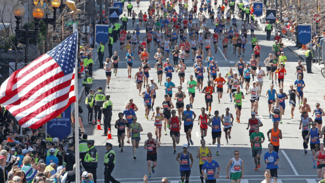 zoomed out image of boston marathon