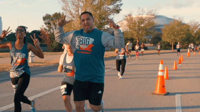 Big Tex Run Runners in front of Dallas Cowboys stadium