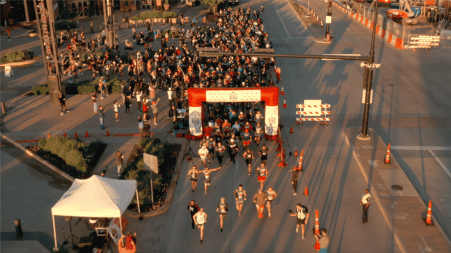 Big tex run overhead view from drone